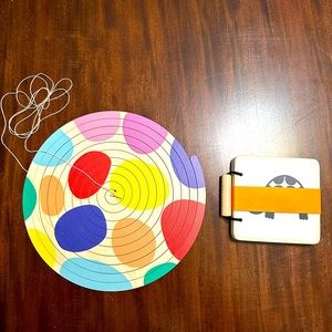 Lovevery Looker Playkit Bundle Mobile and Wooden Book of High Contrast Images